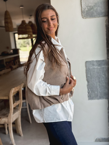 Veste sans manches Carlyne - Beige