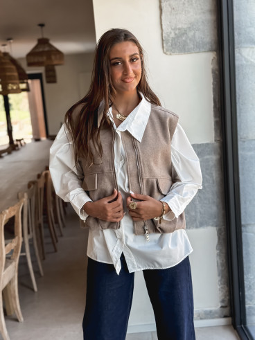 Veste sans manches Carlyne - Beige