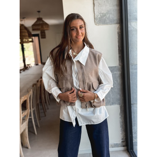 Veste sans manches Carlyne - Beige