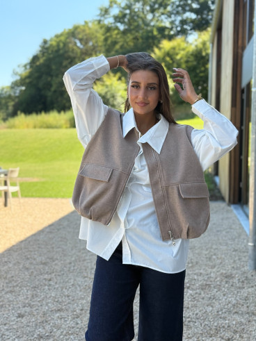 Veste sans manches Carlyne - Beige