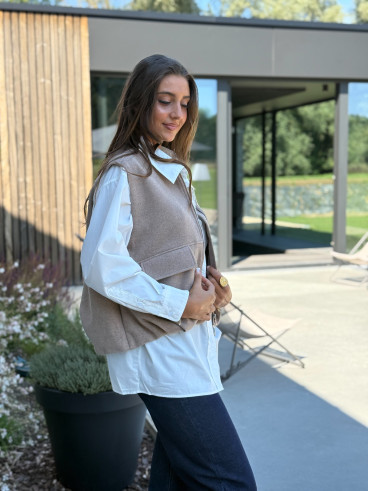 Veste sans manches Carlyne - Beige