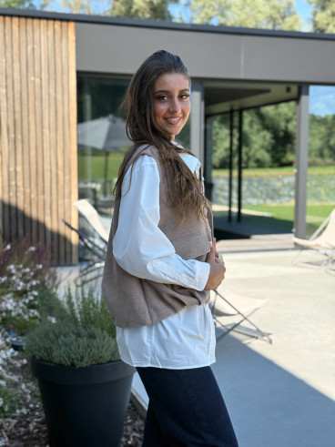 Veste sans manches Carlyne - Beige
