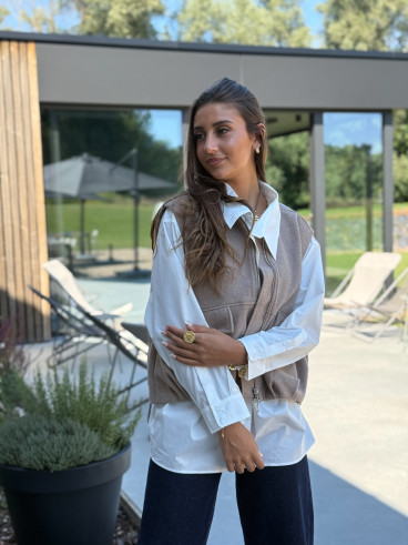 Veste sans manches Carlyne - Beige