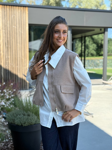 Veste sans manches Carlyne - Beige