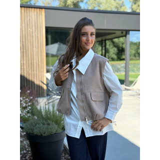 Veste sans manches Carlyne - Beige