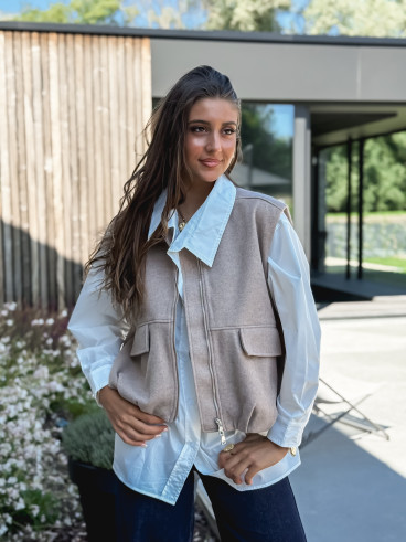 Veste sans manches Carlyne - Beige