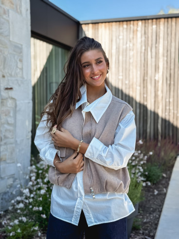 Veste sans manches Carlyne - Beige