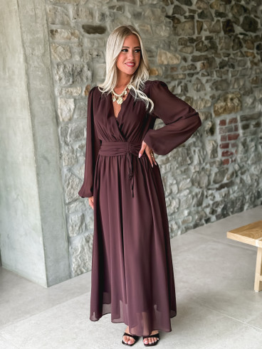 Robe longue Odéline - Chocolat