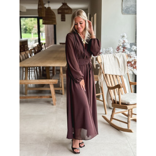 Robe longue Odéline - Chocolat