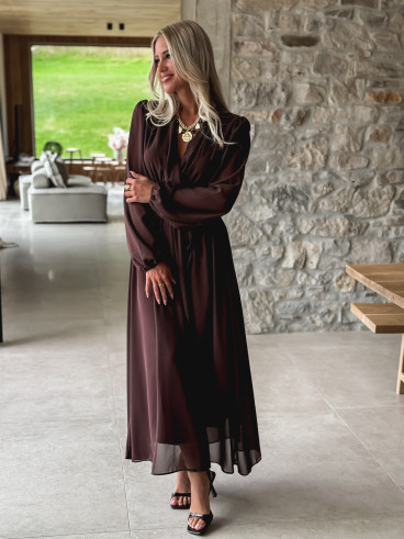 Robe longue Odéline - Chocolat