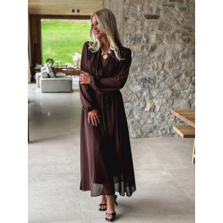 Robe longue Odéline - Chocolat