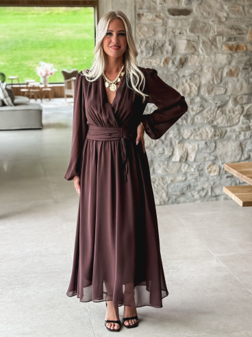Robe longue Odéline - Chocolat