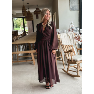 Robe longue Odéline - Chocolat