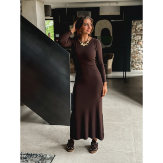 Robe longue Typhène - Chocolat