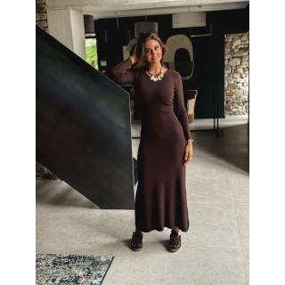 Robe longue Typhène - Chocolat