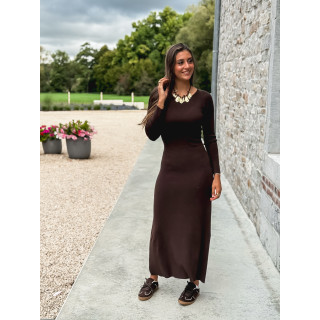 Robe longue Typhène - Chocolat