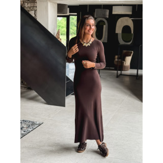 Robe longue Typhène - Chocolat