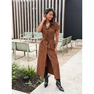 Robe longue en suédine Tabata - Camel