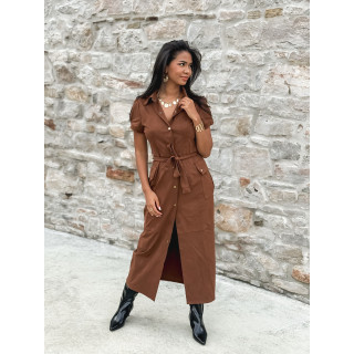 Robe longue en suédine Tabata - Camel