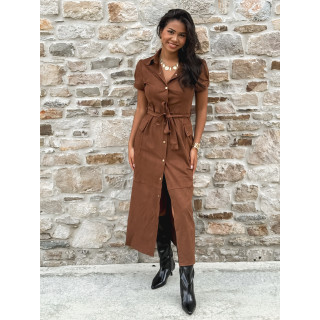 Robe longue en suédine Tabata - Camel
