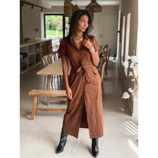 Robe longue en suédine Tabata - Camel