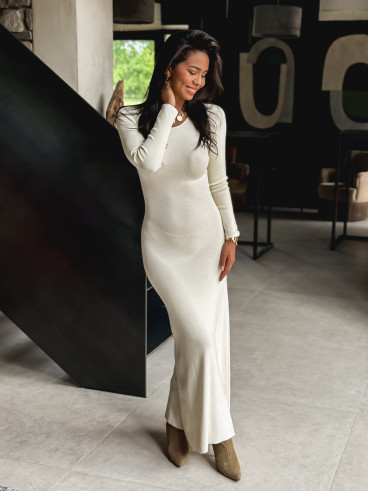 Robe longue Typhène - Ecru