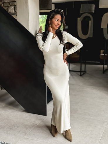 Robe longue Typhène - Ecru