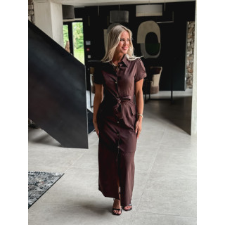 Robe longue en suédine Tabata - Chocolat