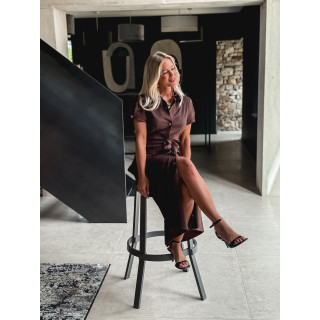 Robe longue en suédine Tabata - Chocolat