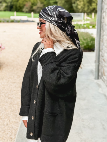 Foulard à motifs Vanessa - Noir
