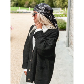 Foulard à motifs Vanessa - Noir