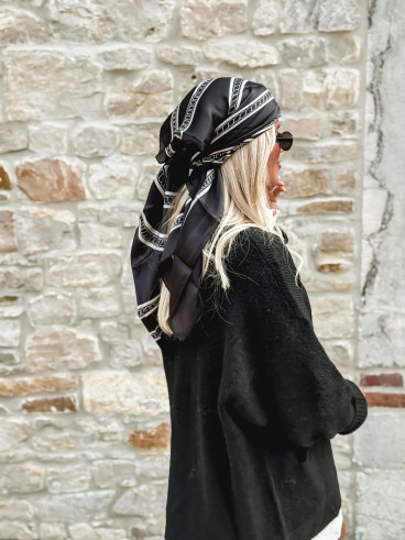 Foulard à motifs Vanessa - Noir