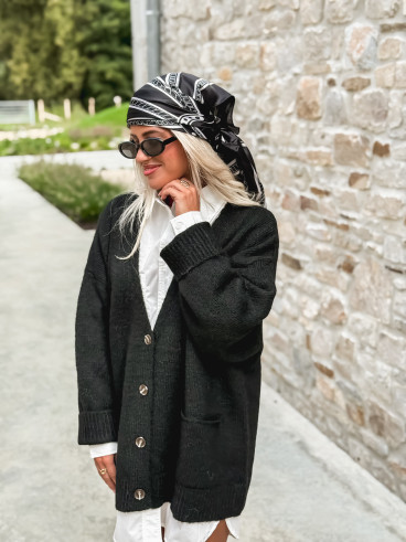 Foulard à motifs Vanessa - Noir