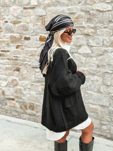 Foulard à motifs Vanessa - Noir