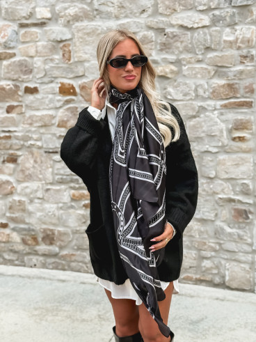 Foulard à motifs Vanessa - Noir