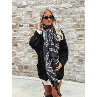 Foulard à motifs Vanessa - Noir