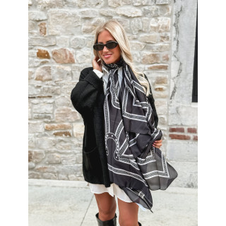 Foulard à motifs Vanessa - Noir