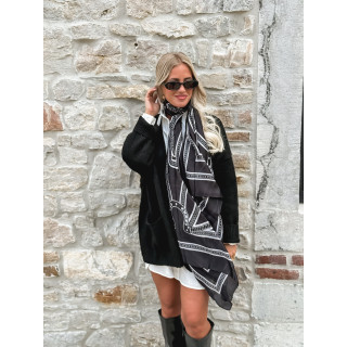 Foulard à motifs Vanessa - Noir