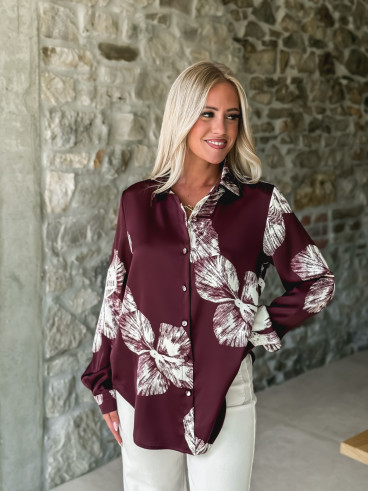 Chemise à motifs Floraline - Bordeaux