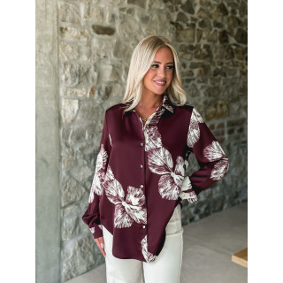 Chemise à motifs Floraline - Bordeaux