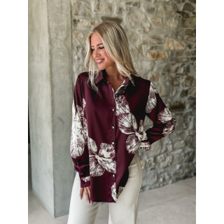 Chemise à motifs Floraline - Bordeaux