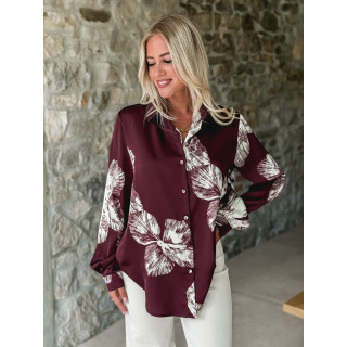 Chemise à motifs Floraline - Bordeaux