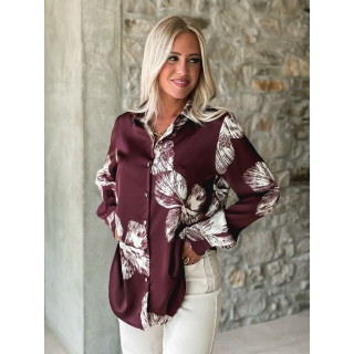 Chemise à motifs Floraline - Bordeaux