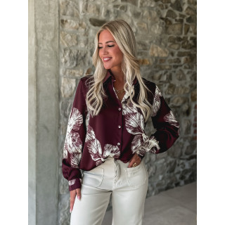 Chemise à motifs Floraline - Bordeaux