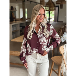 Chemise à motifs Floraline - Bordeaux