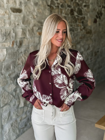 Chemise à motifs Floraline - Bordeaux