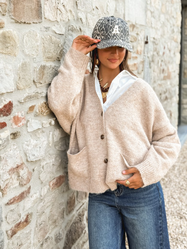 Casquette Léopard Humberta - Beige/Noir