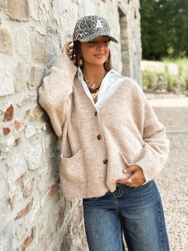 Casquette Léopard Humberta - Beige/Noir
