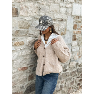 Casquette Léopard Humberta - Beige/Noir
