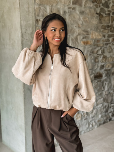 Veste en suédine Hénora - Beige